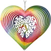 CIM Carrillón de Metal - Rainbow Lovebirds Ø200mm - Campanilla giratoria y Ligera con Colores Brillantes - con…